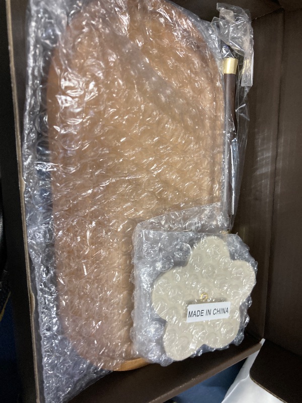 Photo 1 of 3-in-1 Incense Holder Set – Ceramic Incense Holder & Burner for Sticks – Flower-Shaped Design with Wooden Ash Catcher Tray & Cleaning Brush – Home Decor & Meditation