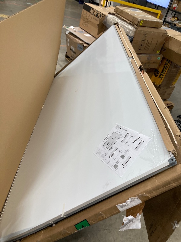 Photo 1 of **DAMAGED CORNER-SEE PICS****JILoffice Large Magnetic White Board, Dry Erase Board 96 x 48 Inch, Silver Aluminum Frame Wall Mounted Board for Office Home and School