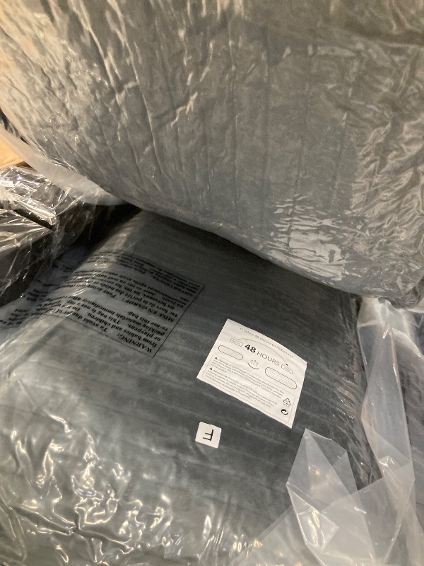 Photo 1 of **BOX B ONLY/INCOMPLETE SET/MISSING PARTS**Vesgantti 109" L Shaped Cloud Sectional Couch, Comfy Corduroy Upholstered Modular Couches for Living Room, Modern 3 Seater Sectional Sofa with Ottoman Deep Seat, Dark Grey