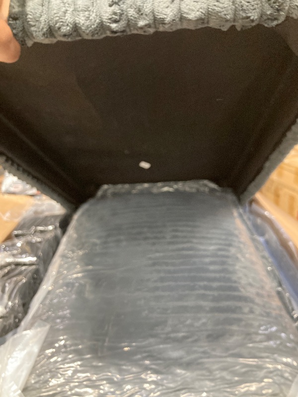 Photo 1 of **BOX B ONLY/INCOMPLETE SET/MISSING PARTS**Vesgantti 109" L Shaped Cloud Sectional Couch, Comfy Corduroy Upholstered Modular Couches for Living Room, Modern 3 Seater Sectional Sofa with Ottoman Deep Seat, Dark Grey