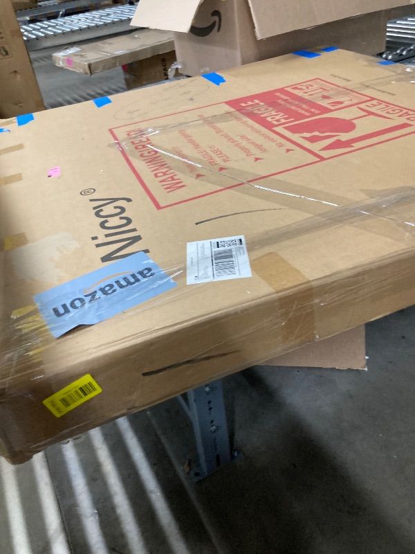 Photo 1 of ****The model may vary****
Niccy 40" LED Bathroom Mirror with Lights, Half Moon Led Mirrors, Irregular Backlit Mirrors for Entryway, Anti-Fog, Dimmable, Makeup Mirror, Explosion Proof, Round Lighted Vanity Mirrors, White Light