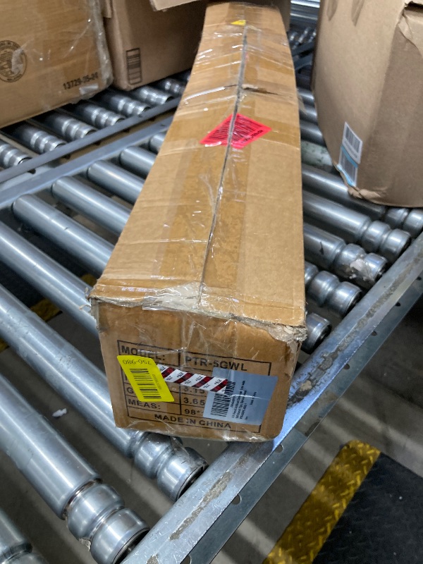 Photo 1 of  Ft Pencil Artificial Christmas Tree with 550 Branch Tips, Spruce Green,180 LED Warm White Lights, Include Metal Stand, UL Plug in, Slim Skinny Xmas Pencil Tree Decor for Holiday Home Indoor Outdoor