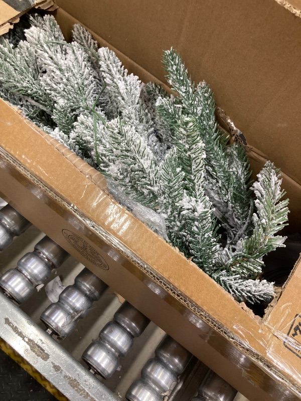 Photo 1 of  3ft Mini Prelit Premium Snow Flocked Artificial Christmas Tree, Pre-lit Xmas Pine Tree for Christmas Decoration, Party Decoration, Home,