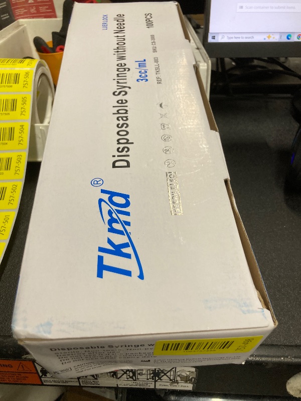 Photo 1 of *****Factory seal*****
3ml Syringe with Luer Lock Tip, Disposable, Individually Sealed, TKMD, Box of 100, (No Needles Included)