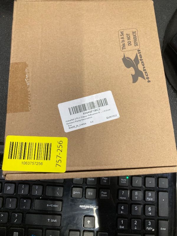 Photo 1 of *****Factory seal*****
 
Hahafelt 2 Pcs Happy Halloween Backdrop 6 x 3.6ft, Halloween Banner Large Yard Sign 71 x 15.7 Inch Witches Pumpkin Bat Ghost Background Photo Booth Props for Indoor Outdoor Party Decoration