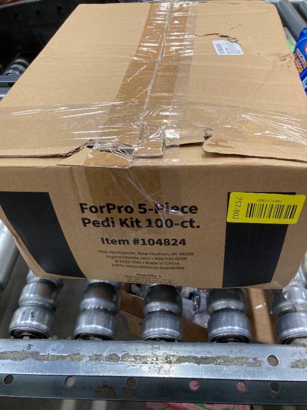 Photo 1 of ****Factory Seal****

ForPro 5-Piece Pedi Kit, 100-Count, Individually-Packed Pedicure Set, Purple Pumice Pad, Wood Nail File 80/100 Grit, Mini Buffer 80/100 Grit, Wood Stick, Toe Separators