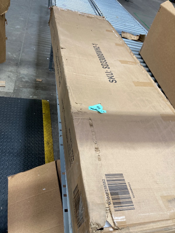 Photo 1 of **THE DESCRIPTION IS FOR REFERENCE ONLY**EDWINENE Queen Murphy Bed with Mattress Included, Murphy Bed Cabinet with Drawers and Charging Station for Small Spaces, Home Offices (Rectangular Pattern, White)