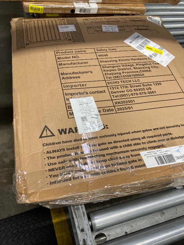 Photo 1 of 56.9-65.9" Extra Wide Baby Safety Gate Walk Thru Black Metal Gate