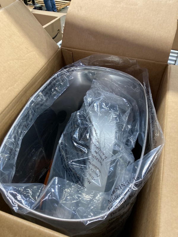 Photo 1 of **SENSOR DOES NOT WORK PROPERLY**Nine Stars 13gal Motion Sensor Oval Shape Stainless Steel Trash Can: Touchless Kitchen Trash Can, Quiet Closing Lid