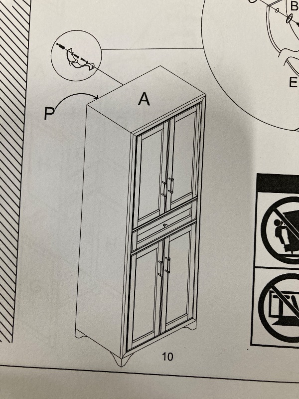 Photo 1 of  67" Tall Freestanding Kitchen Pantry Cabinet, 4-Door Storage Cabinet with Drawer and Adjustable Shelves for Dining Room, 
