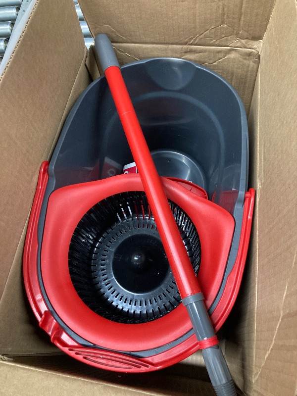 Photo 1 of **BUCKET ONLY**O-Cedar EasyWring Microfiber Spin Mop, Bucket Floor Cleaning System, Red, Gray, Standard