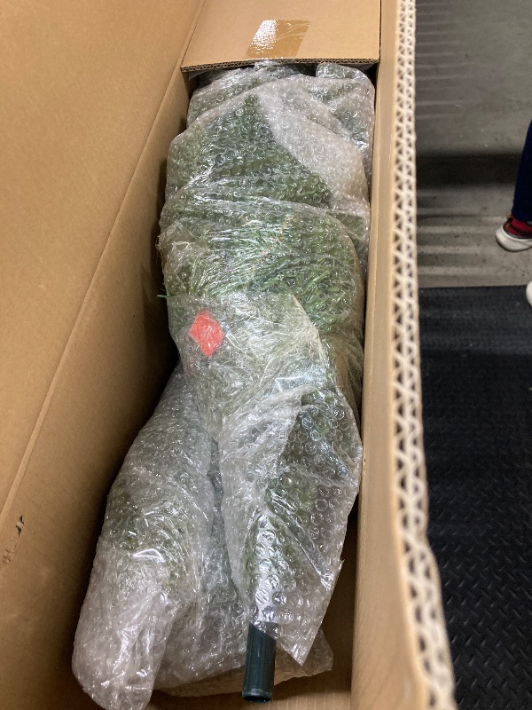 Photo 1 of **LIGHTS ARE DAMAGED(CUT)***Puleo International 4.5ft Pre-Lit Aspen Fir Artificial Christmas Tree with 250 Clear Lights, 411 Realistic Dense Branch Tips, Easy Setup Artificial Trees with Sturdy Metal Stand