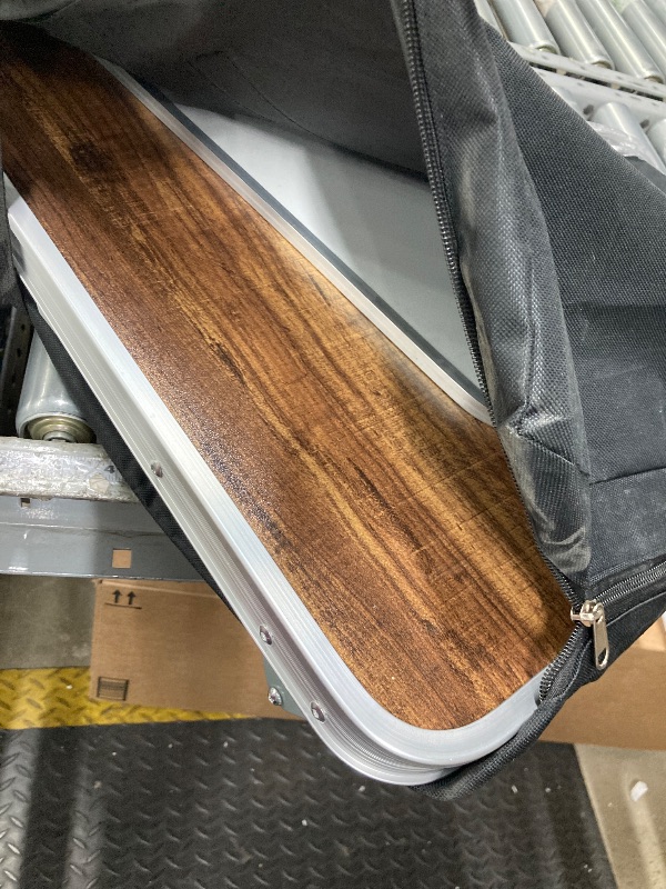 Photo 1 of 
Ktaxon 39" Foldable Bar Table, Mobile Bar with 3-Tier Shelves & Carry Bag - Perfect for Events, Parties, Camping, Picnics, Tradeshows, and Both Outdoor/Indoor Use (Comes with Black Skirt, Woodgrain)
