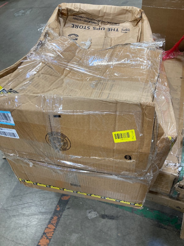 Photo 1 of ******** PARTIAL SET ****** Tribesigns Dining Table for 4-6 People, 62-Inch Rectangular Kitchen Table with Solid Wood Legs, Modern Farmhouse Dinner Table for Dining Room, Kitchen, Living Room, Rustic Brown & Cream White