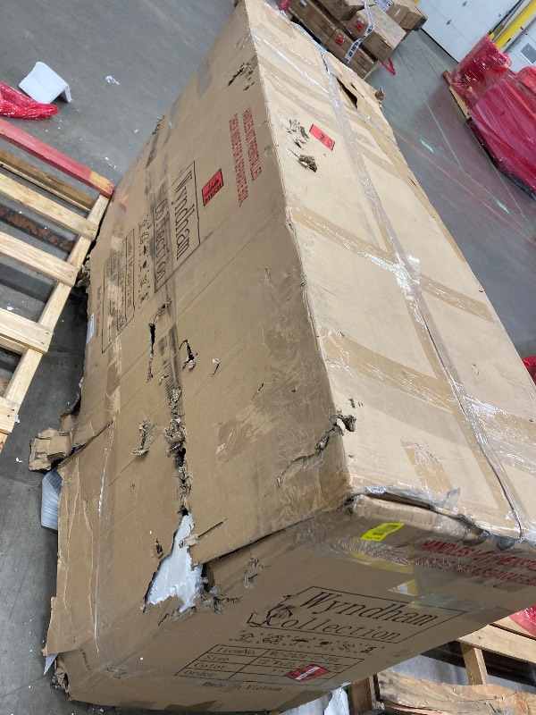 Photo 1 of **MISSING COUNTER TOP***Beckett 72 Inch Double Bathroom Vanity in Dark Blue, White Cultured Marble Countertop, Undermount Square Sinks, Matte Black Trim