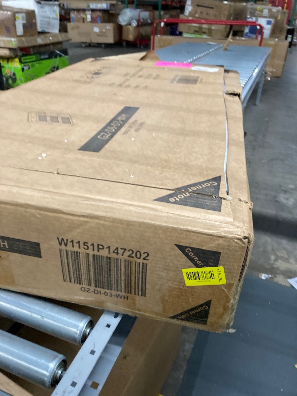 Photo 1 of ****PARTIAL SET8**** NOT COMPLET GIA Modern Minimalist Storage Cabinet with Rattan Design, White, 4-Door