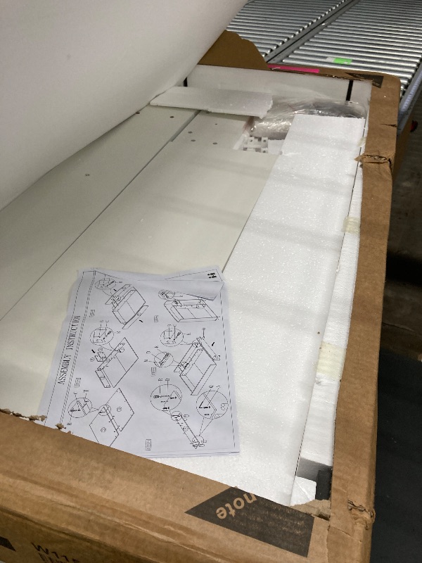 Photo 1 of ****PARTIAL SET8**** NOT COMPLET GIA Modern Minimalist Storage Cabinet with Rattan Design, White, 4-Door