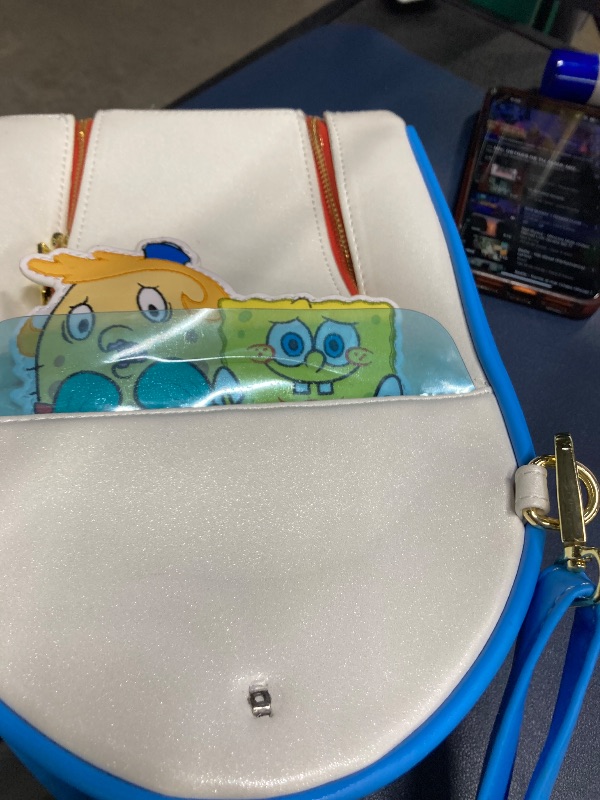 Photo 1 of ***damage minor8***Loungefly Nickelodeon: Spongebob SquarePants 25th Anniversary - Spongebob and Mrs. Puff in Boatmobile Crossbody Purse, Amazon Exclusive