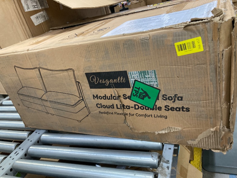 Photo 1 of ***partia;l set***Vesgantti 108" Modular Sectional Sofa, Comfy Cloud Couch with Movable Ottoman Deep Seat Chenille L Shaped Modular Sofa, Sectional Couches for Living Room, Bedroom and Apartment, Beige