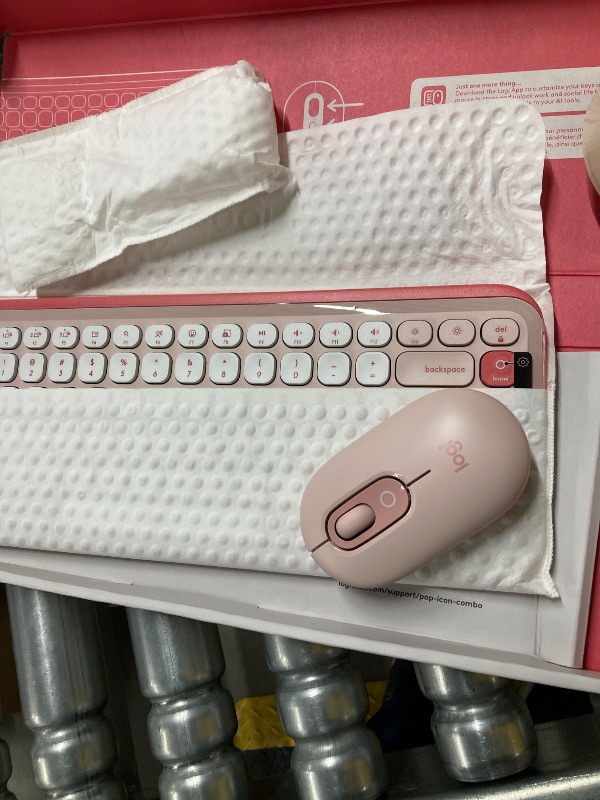 Photo 1 of ***(PARTS ONLY -SELLING AS IS -MISSING PARTS)*** Logitech POP ICON Combo, Bluetooth Keyboard , Comfortable Typing, programmable Keys and Buttons, Quiet clicks, Easy-Switch up to 3 Devices - Rose