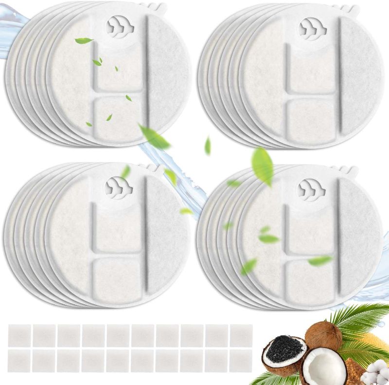 Photo 1 of 12-PACK Dog Fountain Filters Replacement Filters for Capsule Dog Fountain PLWF008 Filter Replacement for Petlibro, White, Dog Water Fountain Accessories