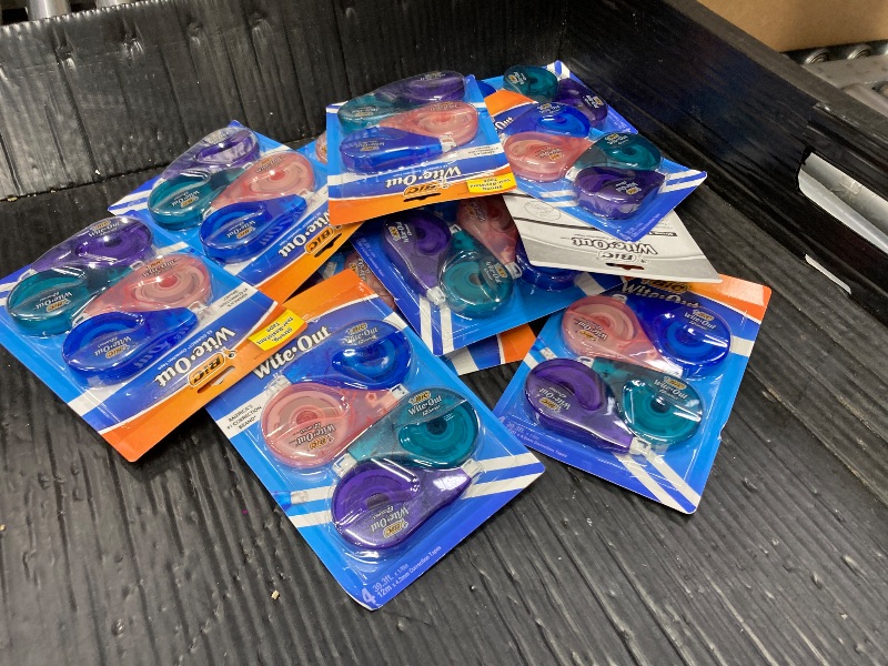 Photo 1 of ***12 PACKS INCLUDED***BIC Wite-Out Brand EZ Correct Correction Tape, 19.8 Feet, 4-Count Pack of White Correction Tape, Fast, Clean and Easy to Use Tear-Resistant Tape Office or School Supplies***12 PACKS INCLUDED***