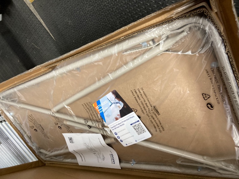 Photo 1 of ***TABLE ONLY**NO CHAIRS***IDEALHOUSE Protable Folding Table and Chairs, 5 Piece Folding Card Table and Chairs Set, Foldable PU Upholstered Table and Chairs Set of 5, for Dining Room, Living Room, Office, Camping, Beige***TABLE ONLY**NO CHAIRS***