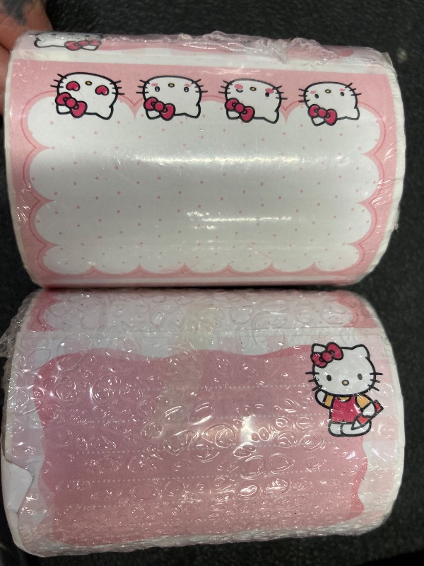 Photo 1 of ***2 PACKS INCLUDED***300 Pcs Cute Cat Name Tag Stickers Labels Kawaii Cartoon Pink Border Self-Adhesive Gift Tags Decals School Classroom Office Meeting Home Supplies for Students Teachers***2 PACKS INCLUDED***