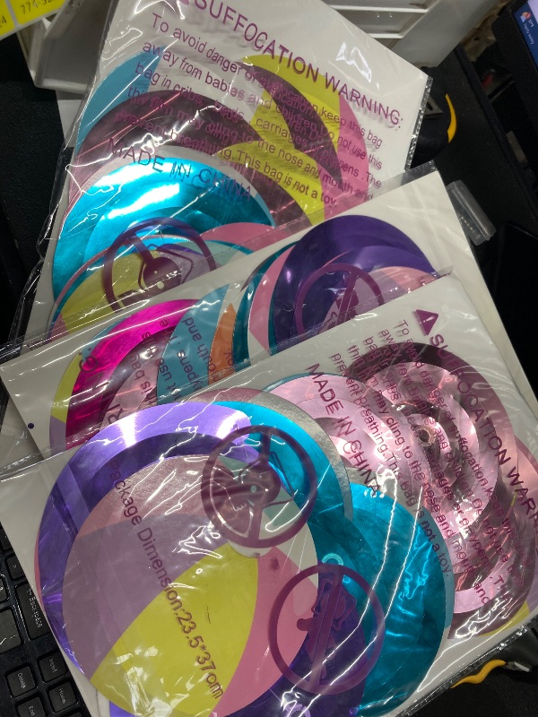 Photo 1 of ***3 PACKS INCLUDED***Beach Ball Party Hanging Swirl Summer Pool Ball Hanging Decor Pink Beach Ball Ceiling Swirls Pool Party Decorations for Birthday Hawaiian Wedding Baby Shower Party Supplies*** 3 PACKS INCLUDED***VARIOUS COLORS