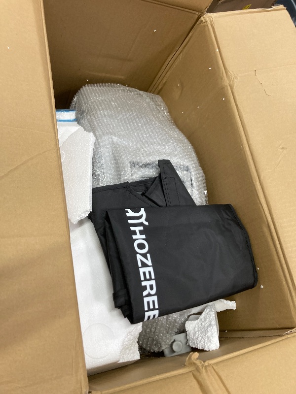 Photo 1 of 150 FT x 1/2" Retractable Garden Hose Reel by HOZEREEL, Outdoor Garden Hose Reels - Automatic Self Retract Wall Mount Hose Reel Enclosed Storage, Any Length Lock, 10 Pattern Nozzle-Grey