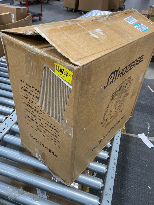 Photo 1 of 150 FT x 1/2" Retractable Garden Hose Reel by HOZEREEL, Outdoor Garden Hose Reels - Automatic Self Retract Wall Mount Hose Reel Enclosed Storage, Any Length Lock, 10 Pattern Nozzle-Grey