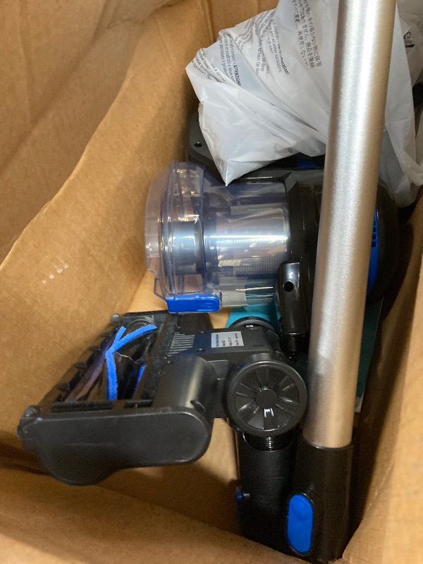 Photo 1 of ***PARTS ONLY**HALF OF HANDLE MISSING***INSE Cordless Vacuum Cleaner,6-in-1 Rechargeable Stick Vacuum Lightweight for Carpet Hardfloor Pet Hair Home,N520 Blue***PARTS ONLY**TOO MANY PIECES MISSING***