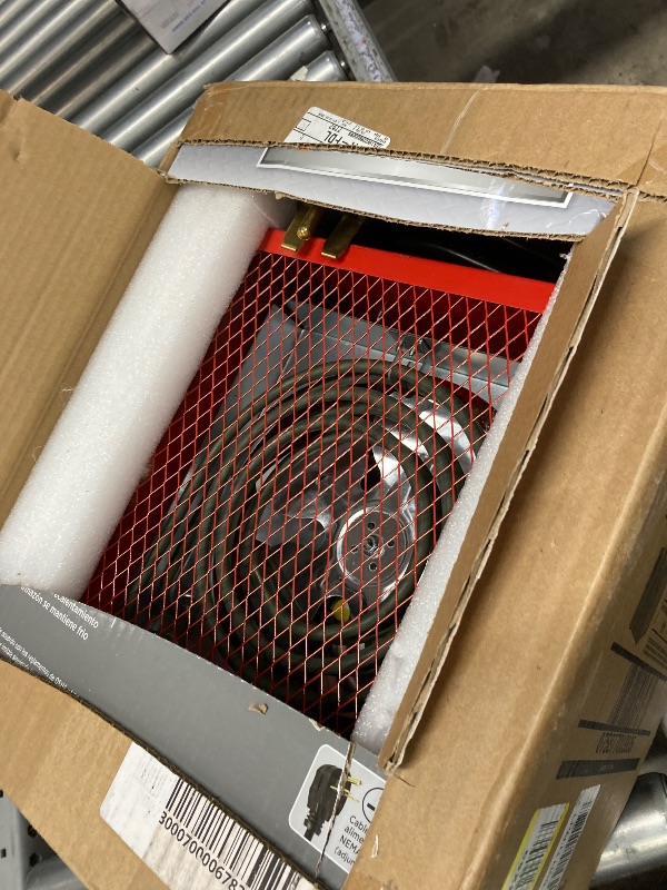 Photo 1 of ***It is used, missing a part, and it is not known if it works 100%.****Comfort Zone CZ290 NEMA 6-30P 4,800-Watt Fan-Forced Industrial Heater, Integrated Thermostat Control, Heavy Gauge Steel, Carry Handle with Rubber Feet and Overheat Protection, Red