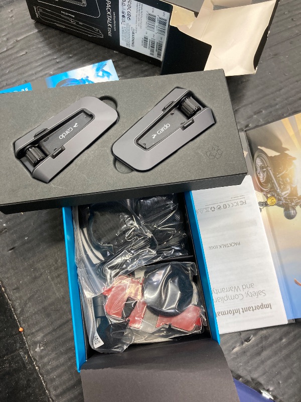 Photo 1 of **It's used; it's unknown if it's missing parts and if it works 100%.*****Cardo PACKTALK Edge Motorcycle Bluetooth Communication System Headset Intercom - Dual Pack