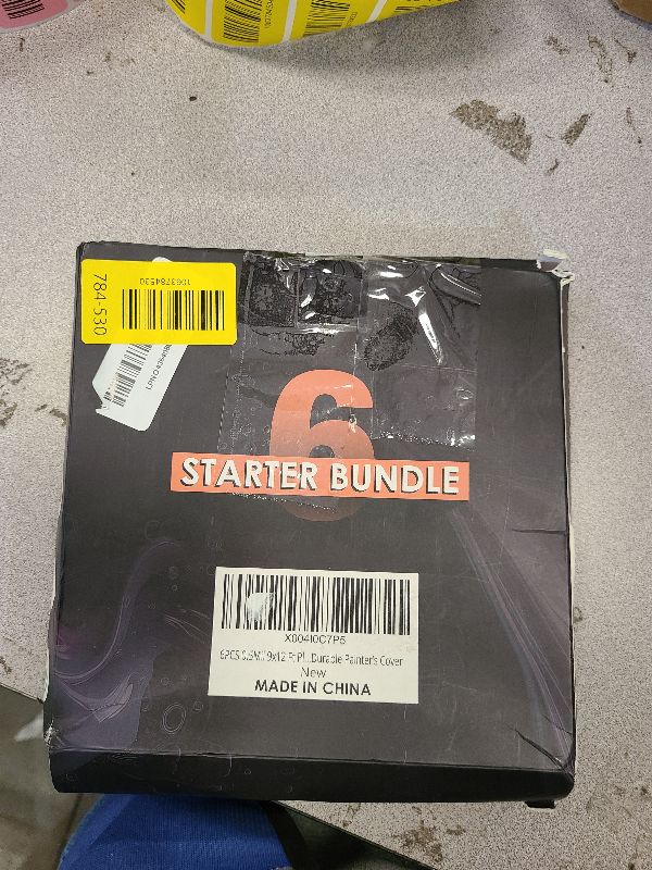 Photo 1 of 12 x 9 Ft Plastic Drop Cloths (6-Pack) - Disposable Painter's Sheeting & Tarps for Painting, Waterproof Furniture/Couch/Floor Protection