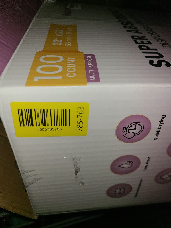 Photo 1 of 100 Count Super Absorbency Medium 22” x 22" Disposable Underpads, Leakproof Quick Drying for Multi-use for Babies, Puppy Pads and Adults, Potty Training Pads, Pet Pee Pads, Cat Pee Pads, Blue