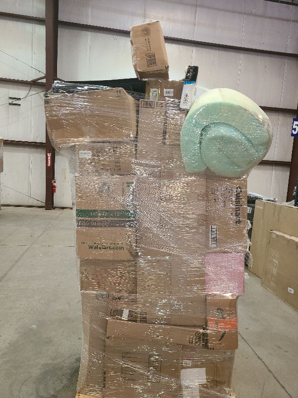 Photo 1 of As is general merchandise pallet roughly 60 items 
