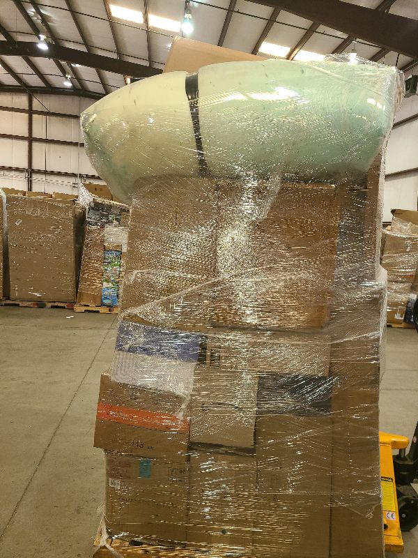 Photo 1 of As is general merchandise pallet roughly 60 items 
