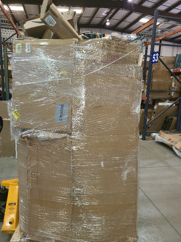 Photo 1 of As is general merchandise pallet roughly 60 items 
