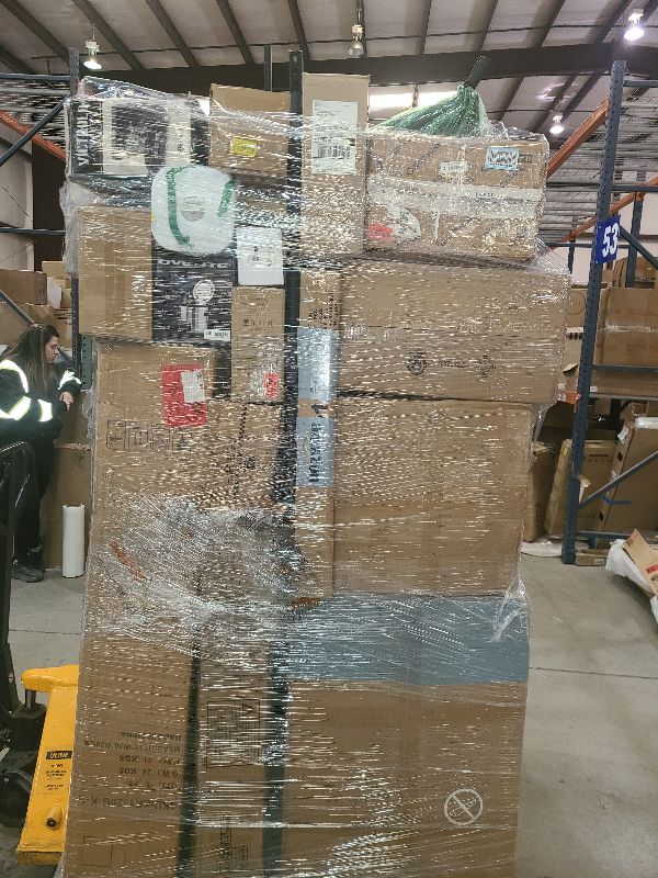 Photo 1 of As is general merchandise pallet roughly 60 items 