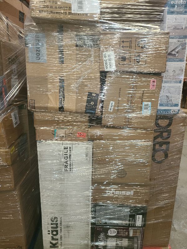 Photo 1 of As is general merchandise pallet roughly 60 items 
