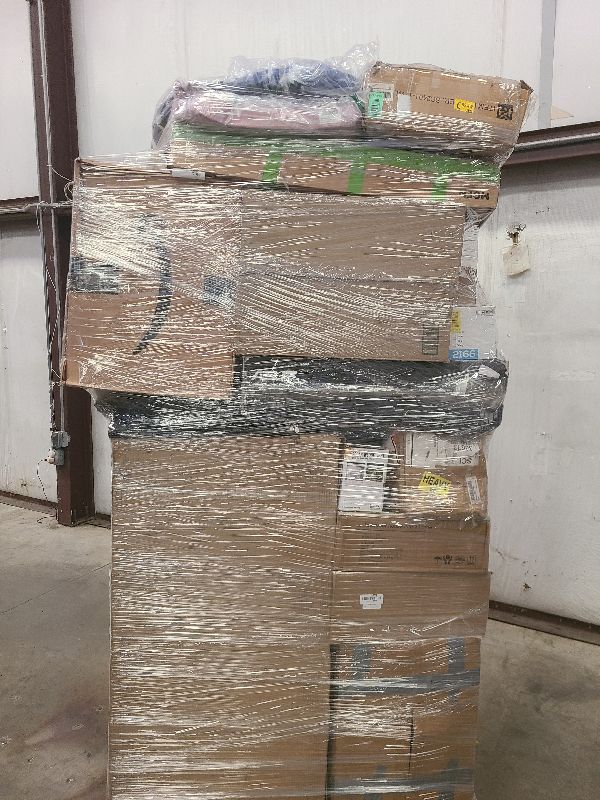 Photo 1 of As is general merchandise pallet roughly 60 items 
