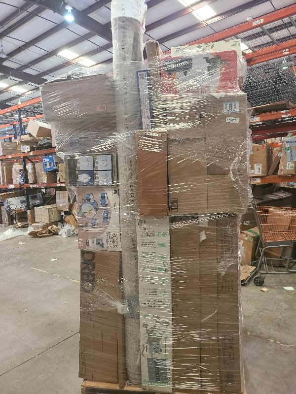 Photo 1 of As is general merchandise pallet roughly 60 items 
