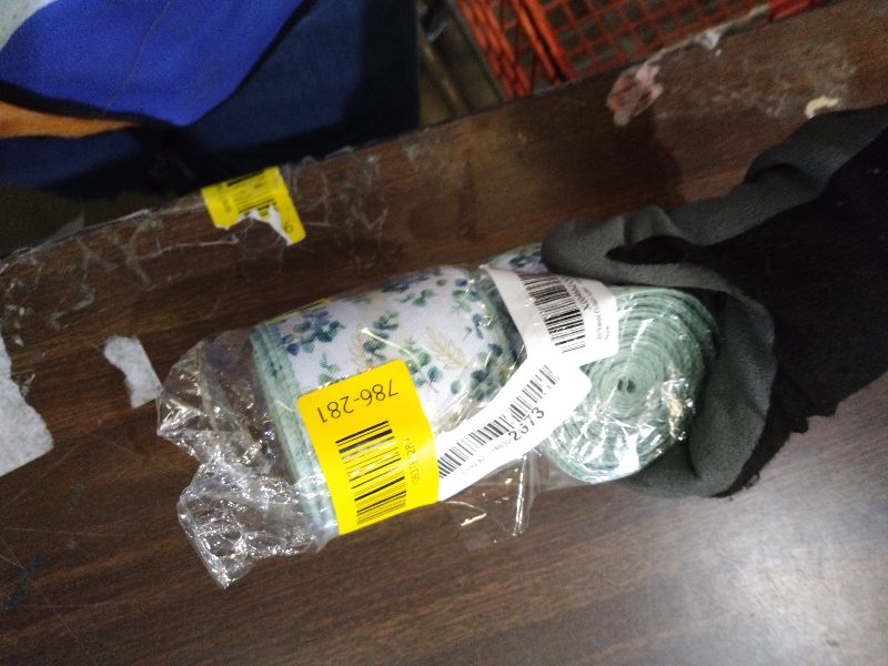 Photo 1 of 10 Yards Eucalyptus Wired Edge Ribbon 2.5 Inch Watercolor Eucalyptus Leaves Fabric Ribbon for Gift Wrapping Bow Wreath Making Crafts (Eucalyptus Leaves)