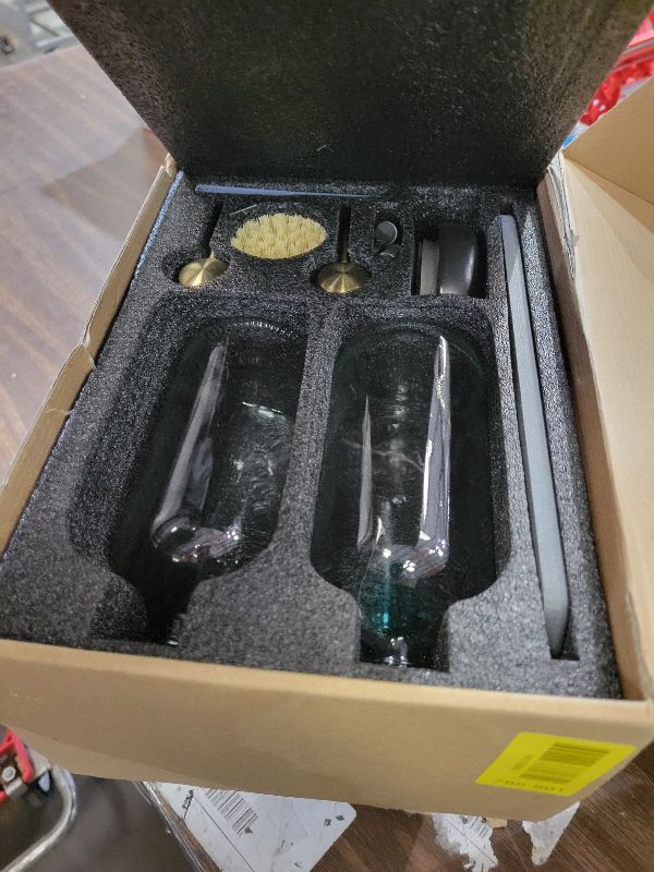 Photo 1 of [Luxury] Kitchen Soap Dispenser Set - 16OZ Clear Glass Bottle, Stainless Steel Pump, Instant Dry Tray, Waterproof Labels, Non-Slip Silicone Pad, and Dish Brush | Upgrade for Your Kitchen and Bathroom