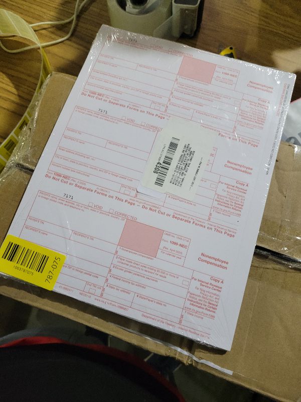 Photo 1 of 1099 NEC Tax Forms 2025 with Envelopes, 4 Part 15 Pack Tax Forms Kit and 15 Self-Seal Envelopes –Great for QuickBooks and Accounting Software, Value Pack for Business - Made in The USA - 15-Pack