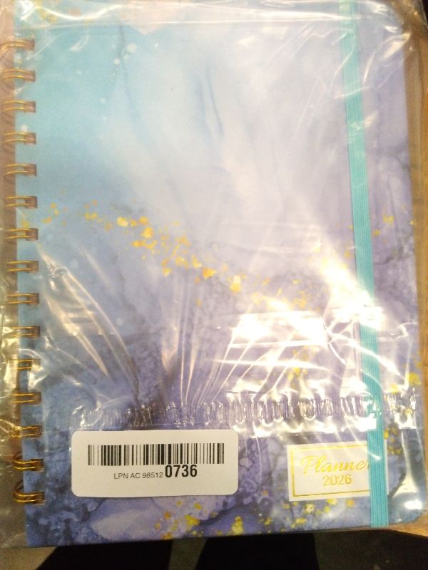 Photo 1 of 2026 Planner, A5 Weekly and Monthly Planners with Tabs, Spiral Bound Daily Calendar 2026 Planner, Agenda Organizers from Jan. to Dec., Hardcover Habit Tracker Journal 6.18" x 8.5"(Blue Marble)