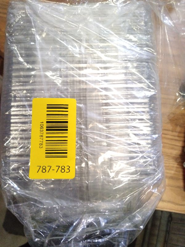 Photo 1 of 100 Pcs Clear Hinged Plastic Containers with Lids,Individual Cake Slice Containers,Square Plastic Food Container,Disposable Clamshell Take Out Containers for Cakes,Cookies,Pasta,Sandwiches,Salad