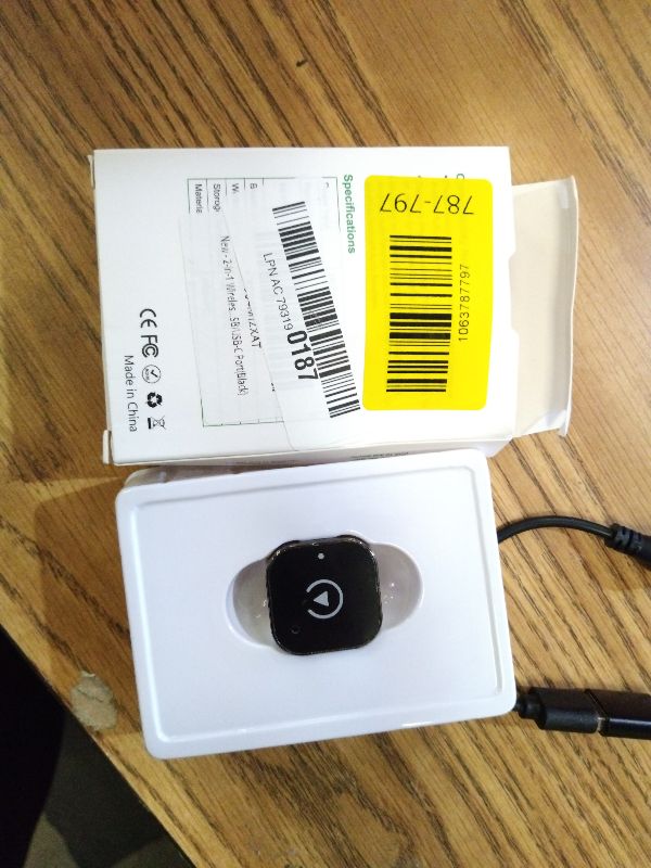 Photo 1 of 2-in-1 Wireless CarPlay & Android Auto Adapter, Plug & Play CarPlay Dongle Converts Wired to Wireless, Fast Auto-Connect, No Delay, Compact Design for iPhone & Android with USB/USB-C Port(Black)