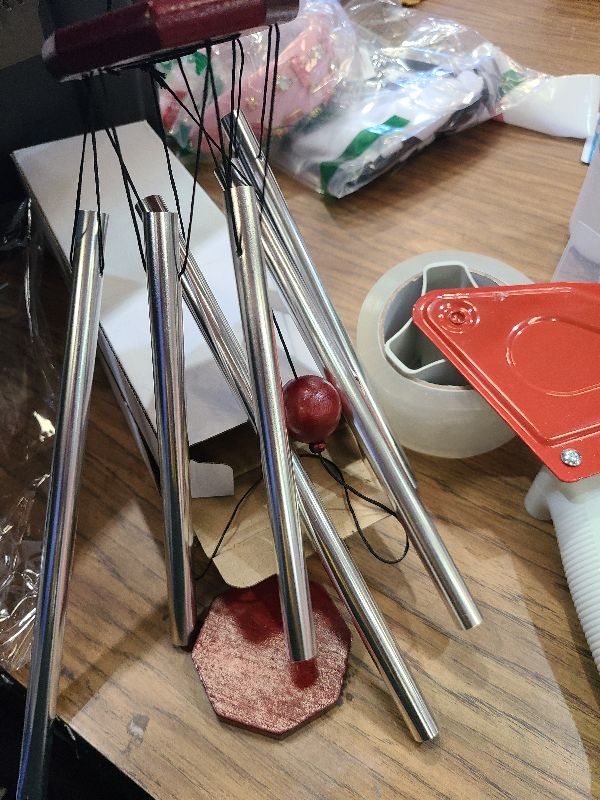 Photo 1 of 2 Pack Pgzsy Memorial Wind Chimes Outdoor Large Deep Tone, Elegant Sympathy Wind-Chime Personalized with 6 Tuned Tubes for Garden Patio Balcony and Home